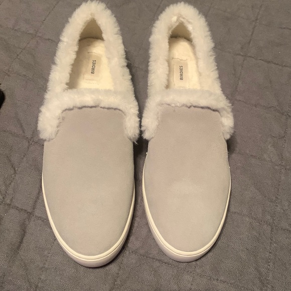 SALE Birdies The Swift Suede & faux fur Dove Gray women’s size 8 NWOT New no box - Picture 1 of 4